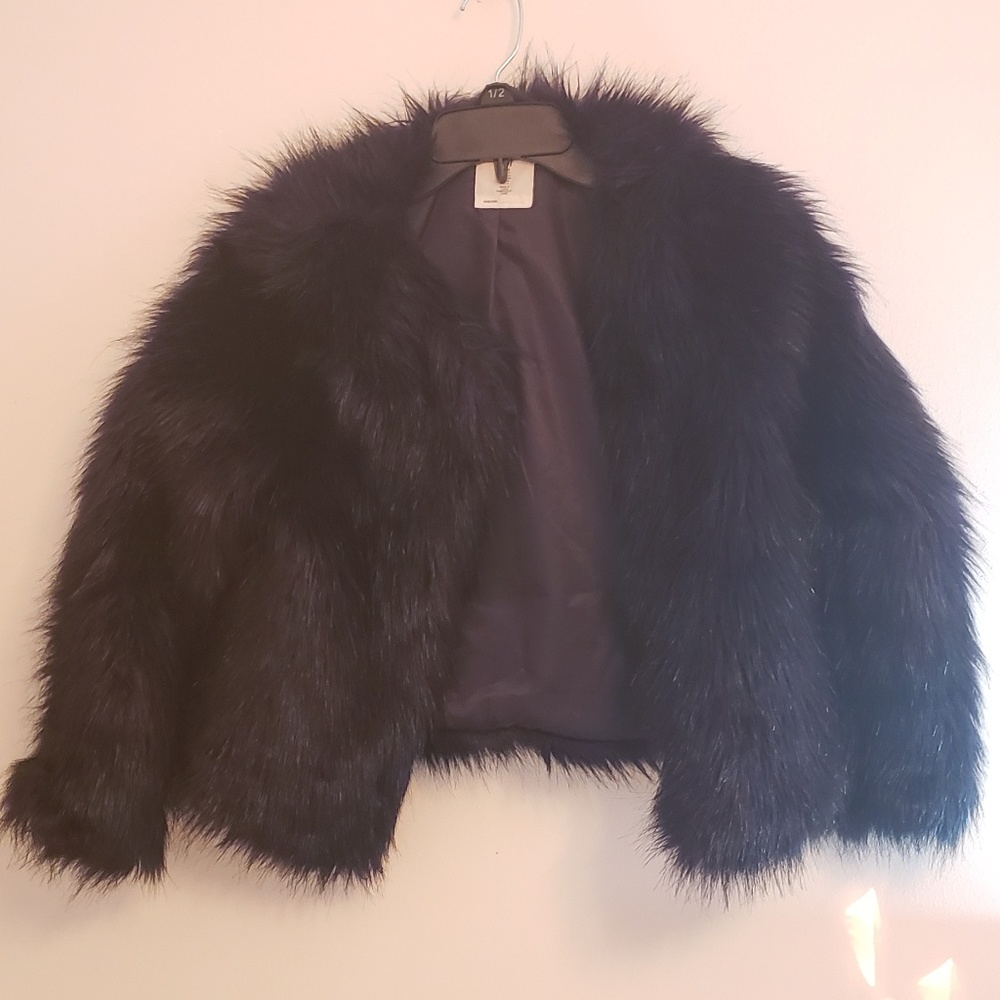 H&M Black Faux Fur Coat